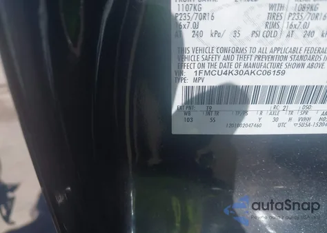 2010 Ford Escape Hybrid Limited from USA, damaged, VIN 1FMCU4K30AKC06159